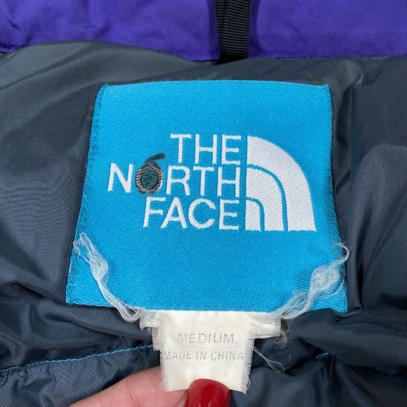 Vintage 90s 80s The North Face Women's M Puffer Teal Vest Nuptse Ski Snowboard - Picture 9 of 10